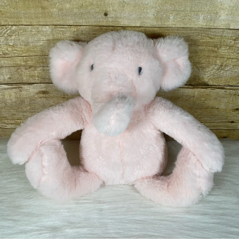 Target Cloud Island Baby Plush Pink Elephant with Stitched Eyes Soft EUC